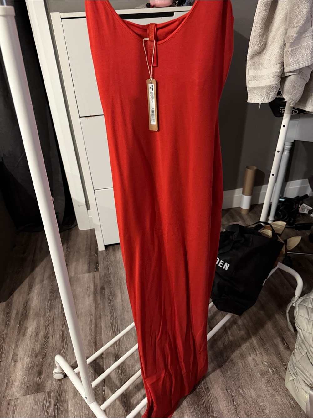 SKIMS Red Sleeveless Maxi Slip Dress